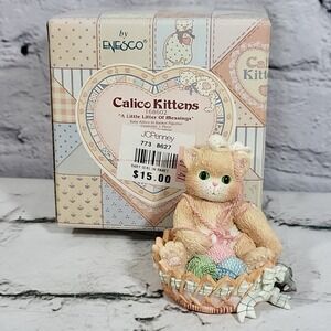 Enesco Calico Kittens A Little Litter Of Blessings 168602 With Birth Certificate